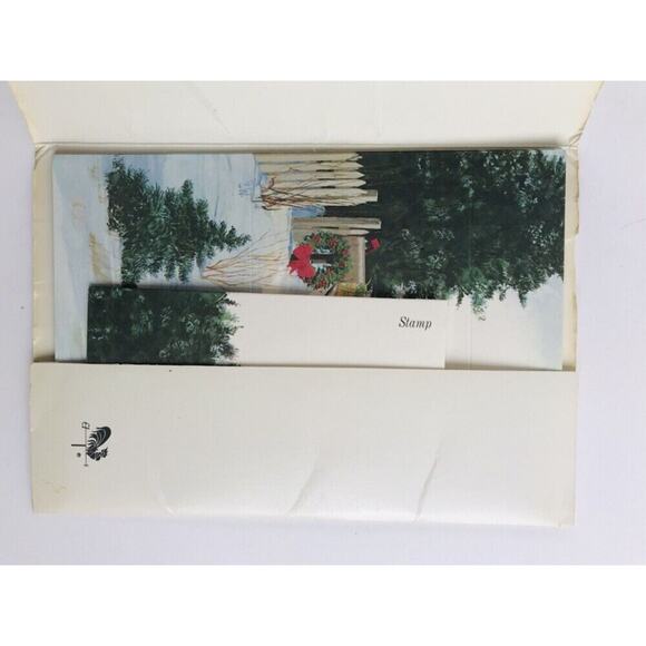 Christmas Noteables 12 Fold Over Greeting Holiday Note Cards Winter Wreath Vinta - Picture 6 of 8